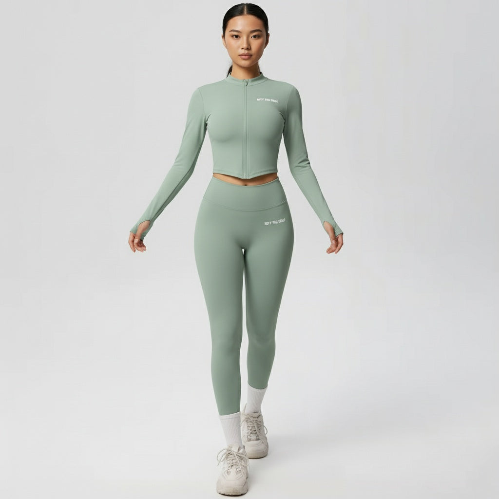 DEFY Sage Long Zipper Vest Co-ord Set