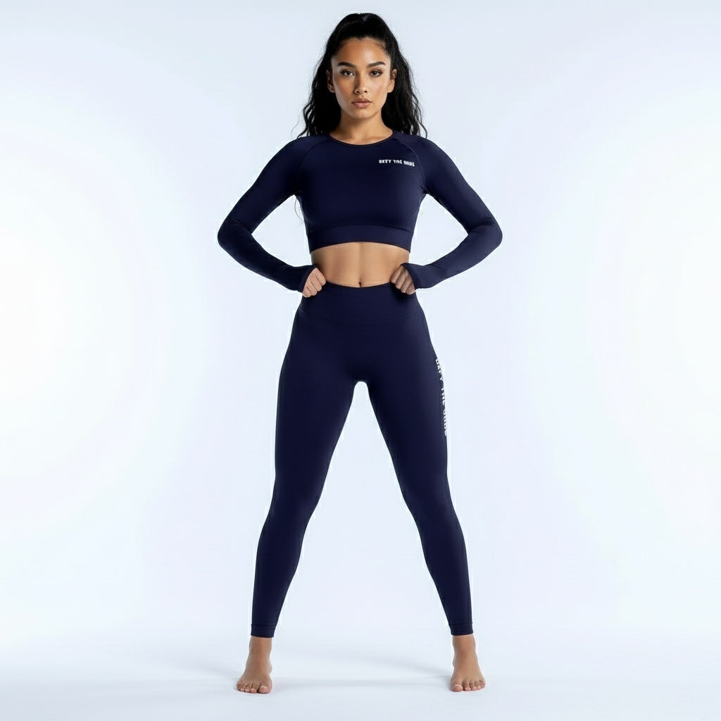 DEFY Dark Blue Open Back Long Co-ord Set