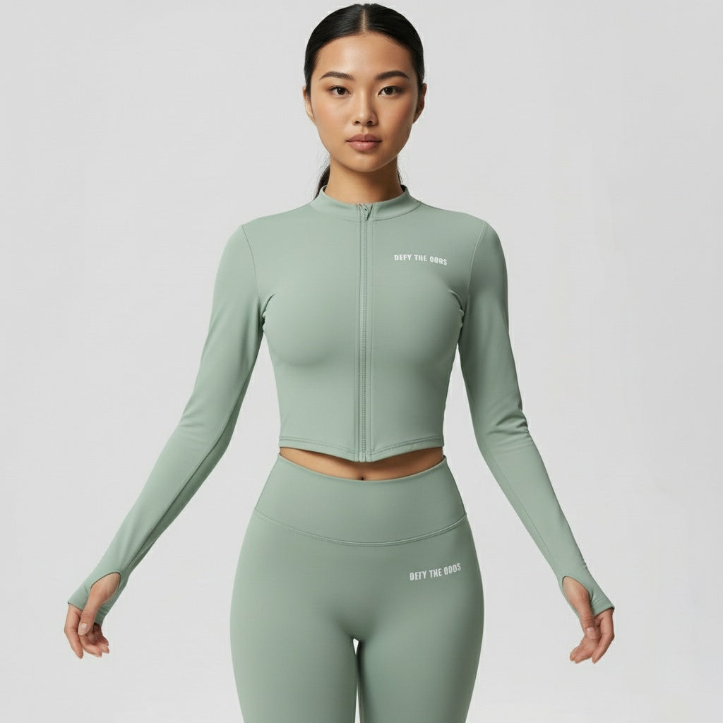 DEFY Sage Long Zipper Vest Co-ord Set