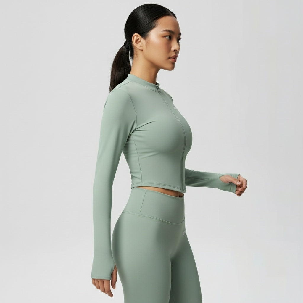 DEFY Sage Long Zipper Vest Co-ord Set