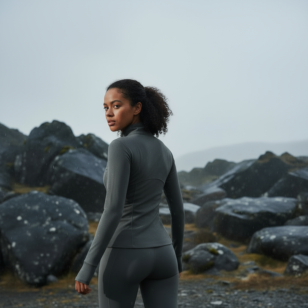 VIVI Zipper Hooded Vest Dark Grey