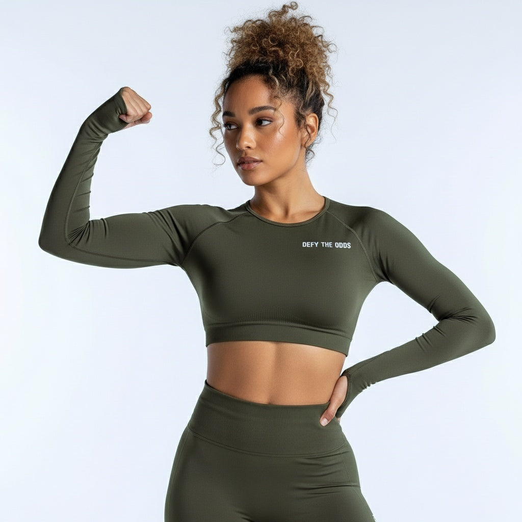 DEFY Olive Open Back Long Co-ord Set