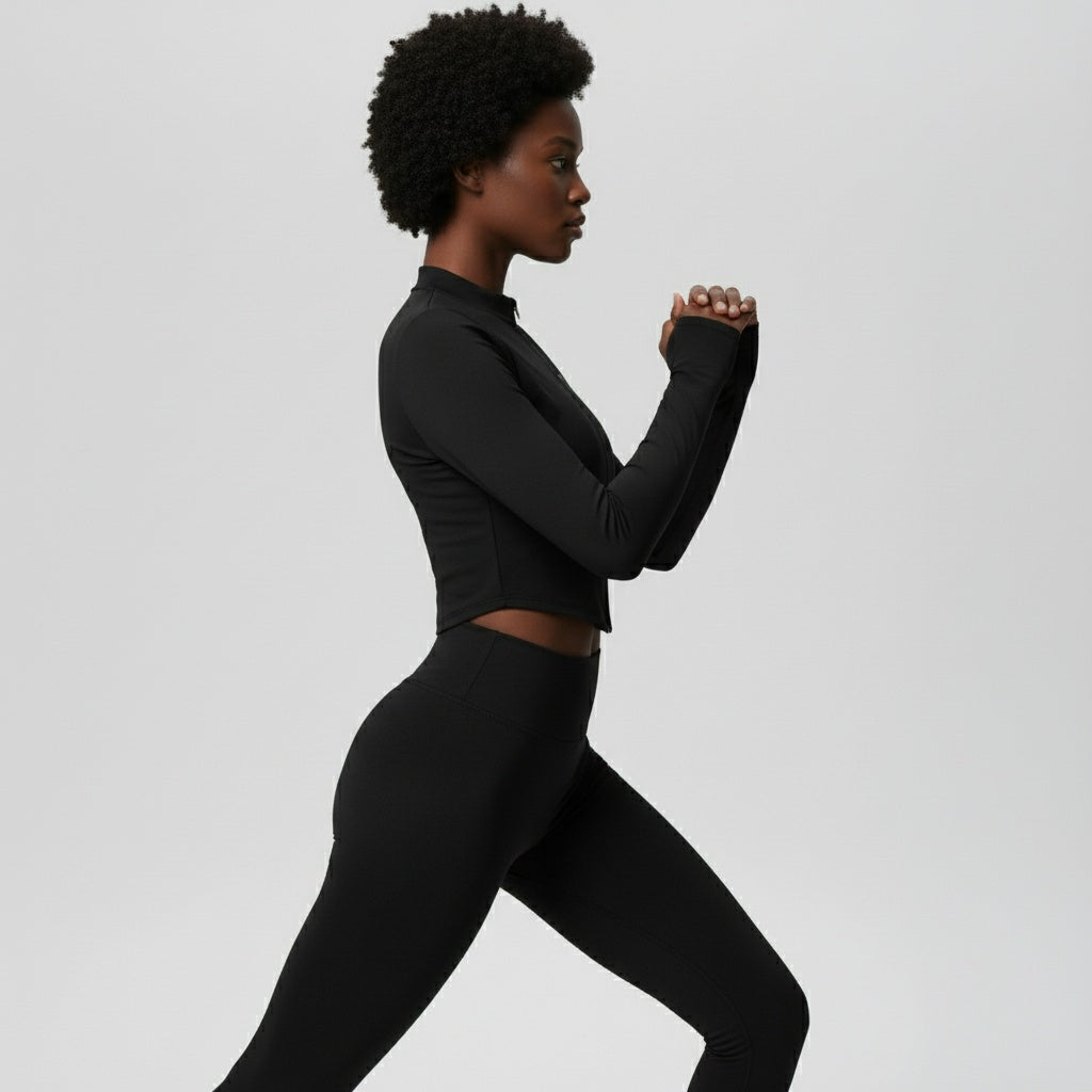 DEFY Black Long Zipper Vest