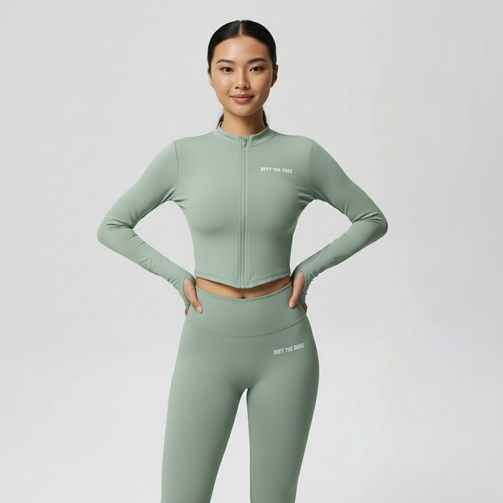 DEFY Sage Long Zipper Vest Co-ord Set