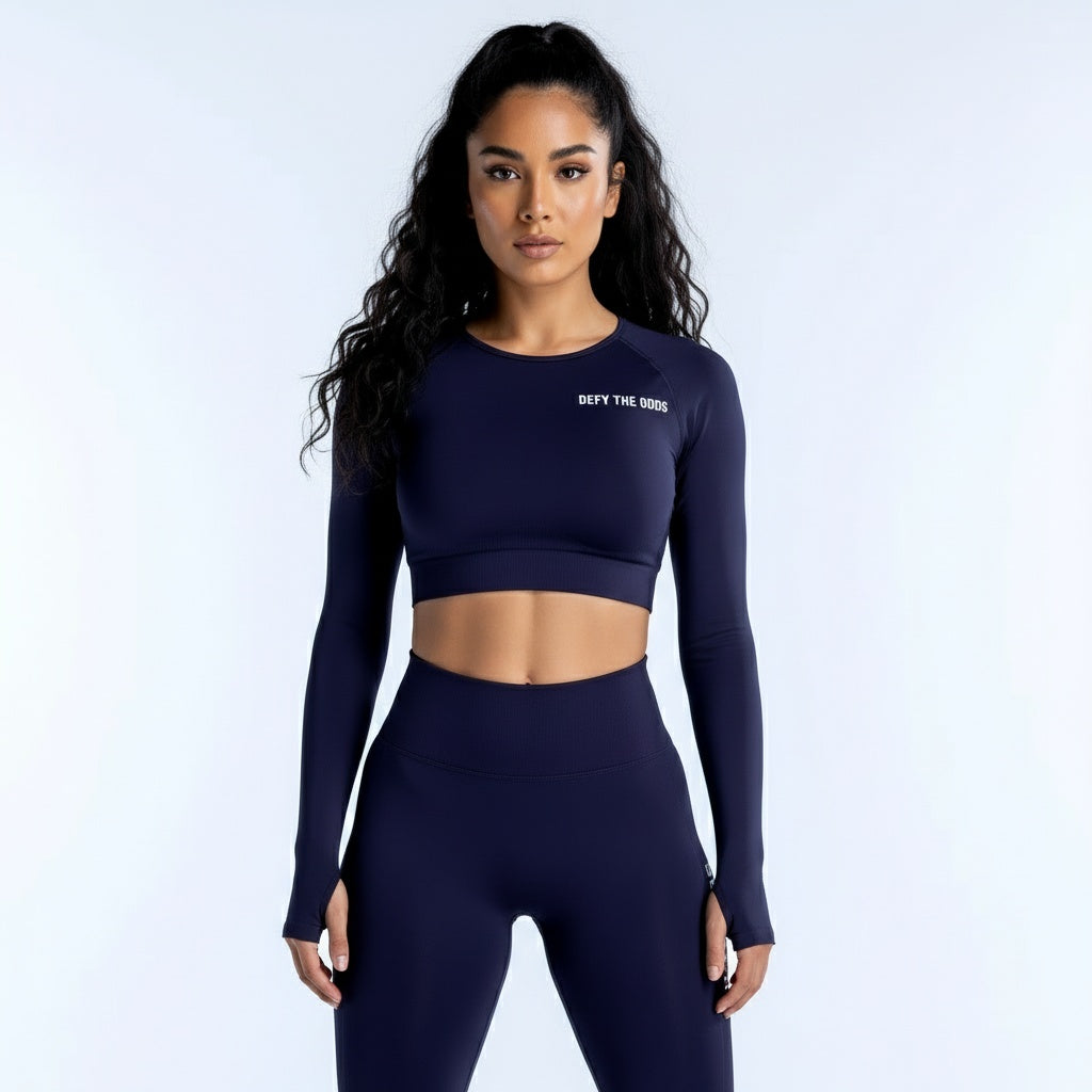 DEFY Dark Blue Open Back Long Co-ord Set