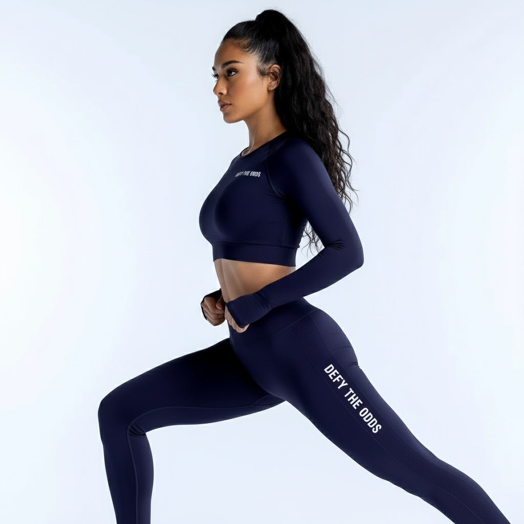 DEFY Dark Blue Open Back Long Co-ord Set