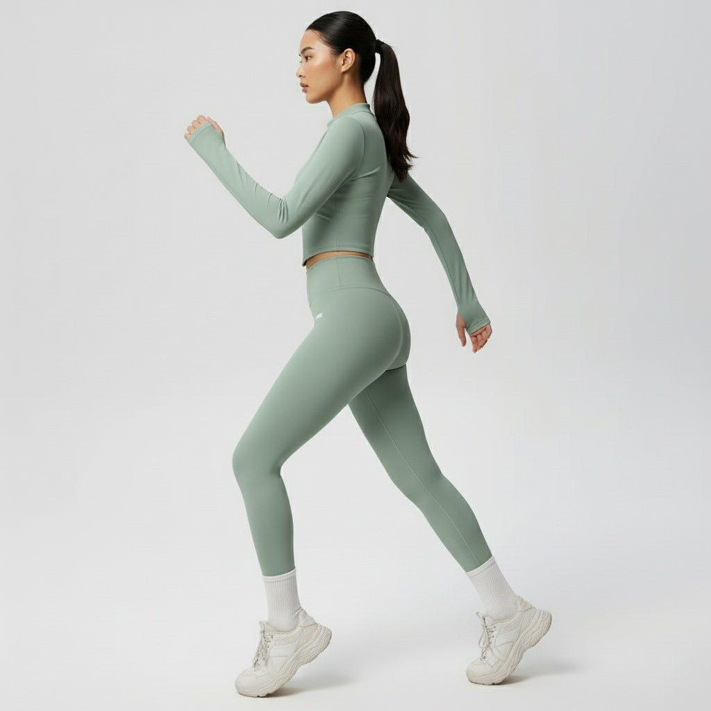 DEFY Sage Long Zipper Vest Co-ord Set