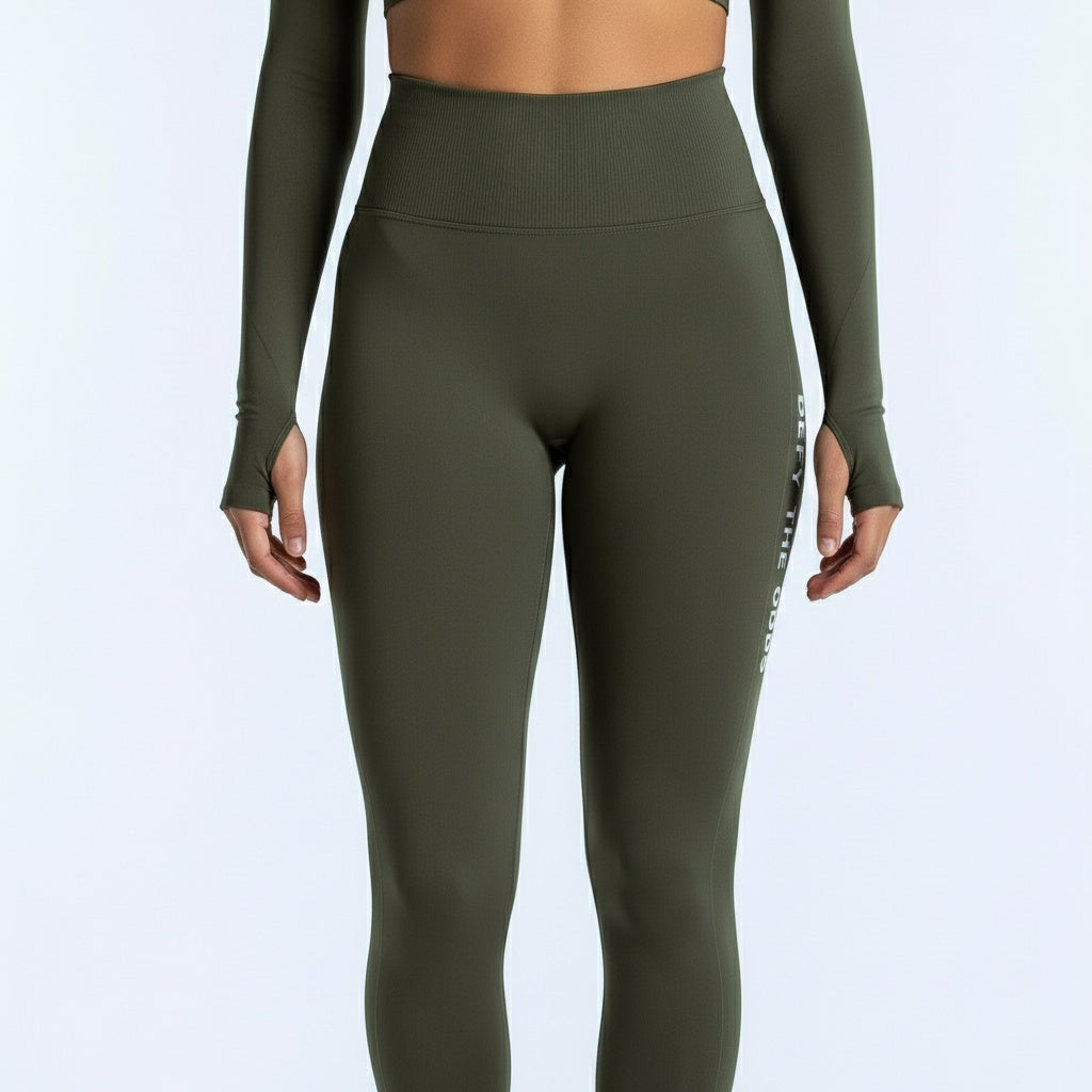 DEFY Olive Open Back Long Co-ord Set