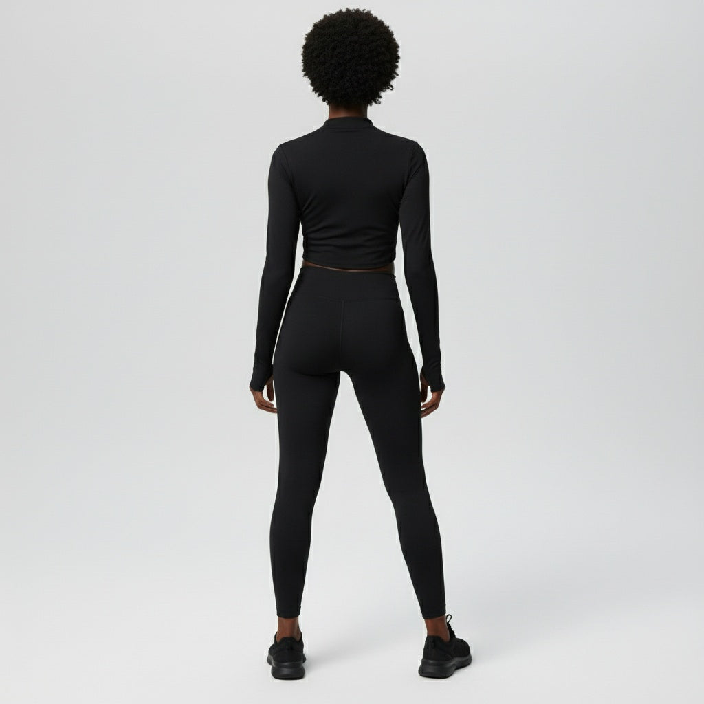 DEFY Black Long Zipper Vest