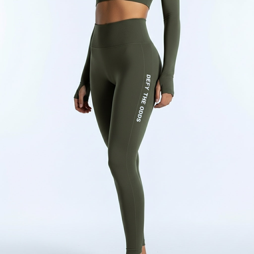 DEFY Olive Open Back Long Co-ord Set