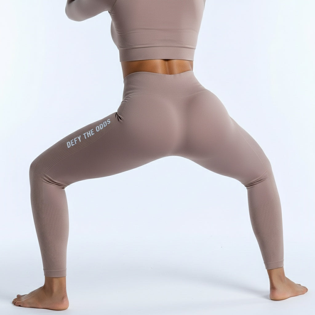 DEFY Light Taupe Open Back Long Co-ord Set