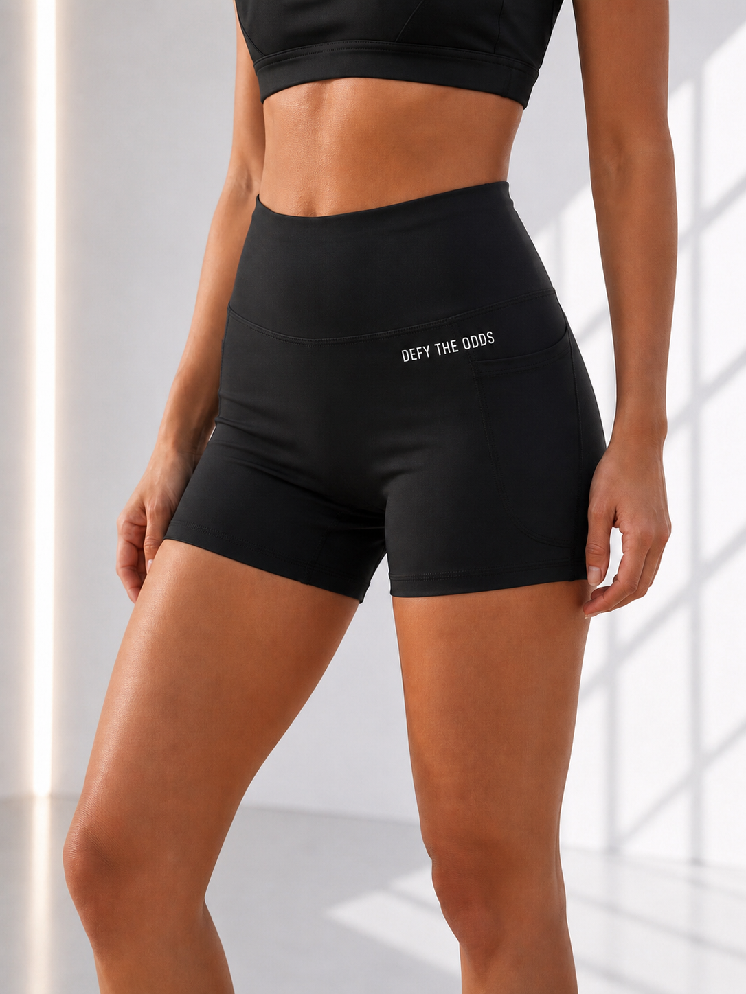 Defy Veloura Seamless Shorts • Black Phantom