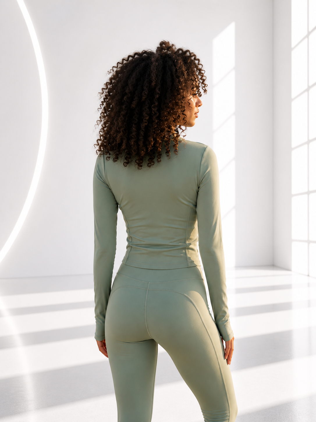 DEFY Sage Green Zipper Vest