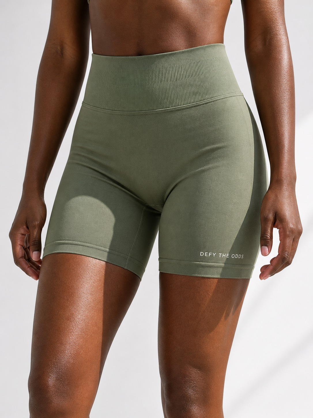 DEFY Green Safari Scrunch Shorts