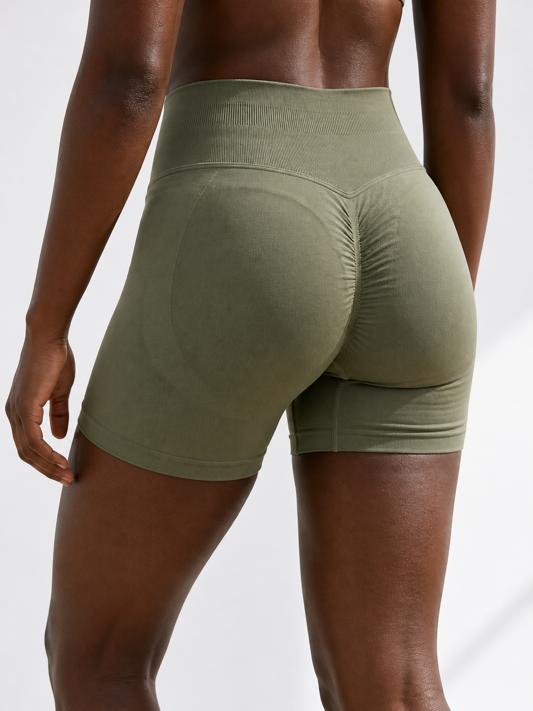 DEFY Green Safari Scrunch Shorts