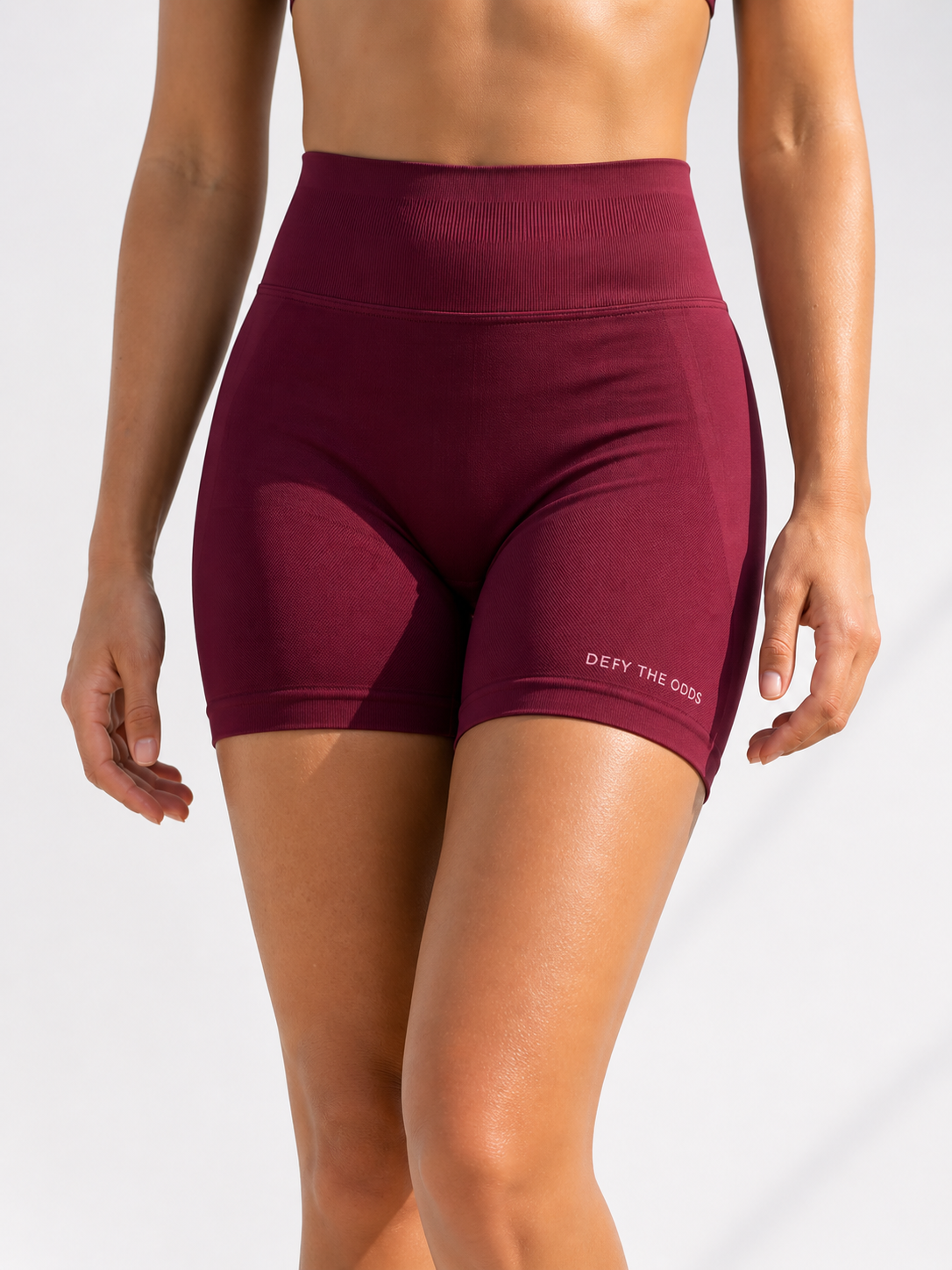 DEFY Burgundy Wine Scrunch Shorts