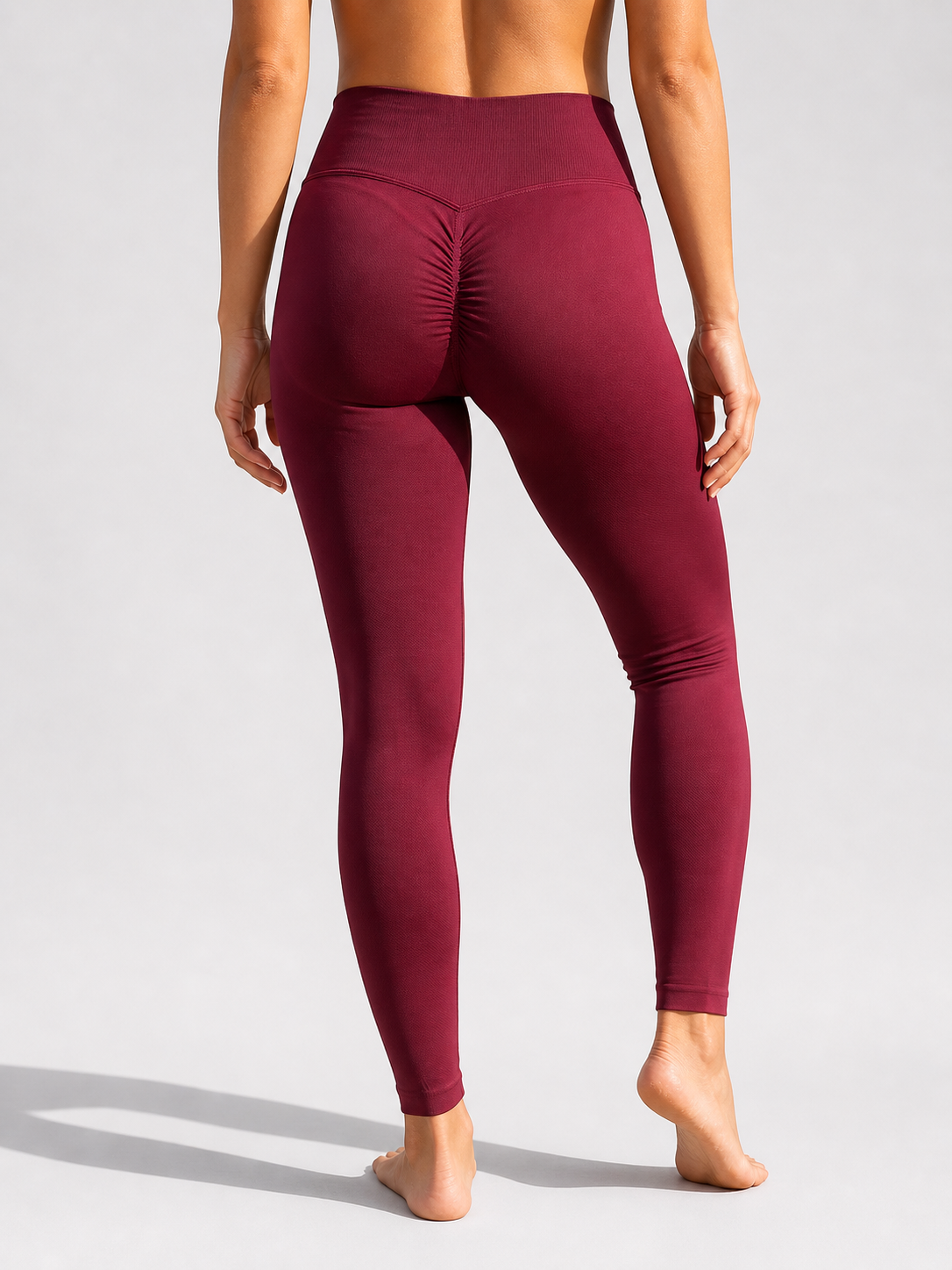 DEFY Burgundy Wine Scrunch Leggings