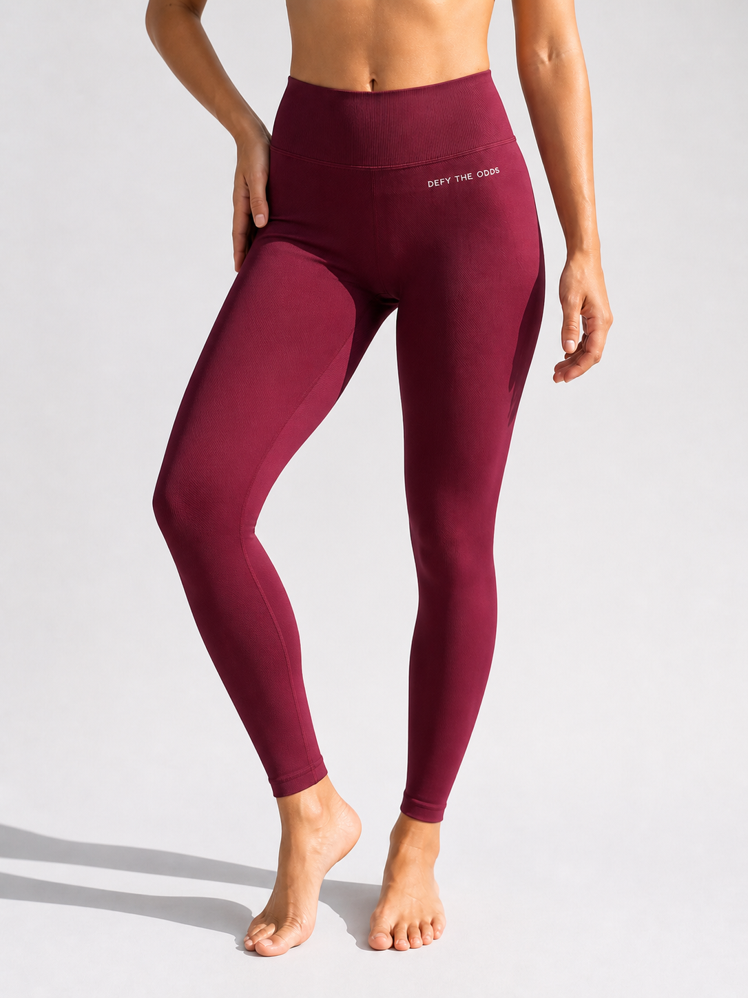DEFY Burgundy Wine Scrunch Leggings