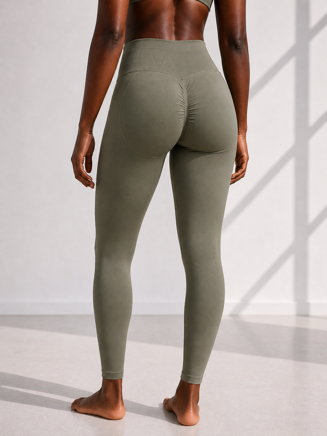 DEFY Green Safari Scrunch Leggings